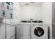 Laundry room with modern washing machines, and posted instructions at 1833 N Williams St # 101, Denver, CO 80218