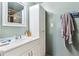The bathroom features a sleek vanity and functional storage at 9375 W David Ave, Littleton, CO 80128