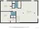 Basement floorplan outlining the layout of the Gathering room, bedrooms, storage, laundry room, and rooms at 8691 Bluebunch Ct, Parker, CO 80134