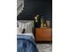 A stylish bedroom showcasing a nightstand with a modern lamp and decorative plants at 25312 E Glasgow Pl, Aurora, CO 80016