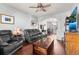 Comfortable living room with a plush sofa, wooden coffee table, and stylish decor at 85 Uinta Way # 603, Denver, CO 80230