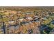 An aerial view of the townhome community, showing proximity to schools, fields and nearby amenities at 1272 S Crystal Way, Aurora, CO 80012