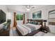 Bedroom with a plush bed, stylish nightstands, and a serene view from the window at 7382 E Bates Dr, Denver, CO 80231