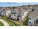 Overhead view showcasing this home, the back yard, and community landscape at 3109 Newport Cir, Castle Rock, CO 80104