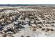 Aerial view of houses in a snowy neighborhood at 1430 Milbury St, Castle Rock, CO 80104