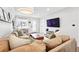 Spacious living room with cozy seating, a TV, and a view of the front yard at 3938 Kalamath St, Denver, CO 80211