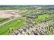 Wide aerial shot of a neighborhood and golf course near greenbelt and new home construction site at 27196 E Alder Dr, Aurora, CO 80016