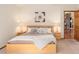 Well-lit primary bedroom featuring a large bed, bedside tables and modern decor at 11163 Conifer Mountain Rd, Conifer, CO 80433