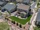 Aerial view of a fenced backyard featuring a patio with a hot tub and a deck with a pergola at 6065 Clover Ridge Cir, Castle Rock, CO 80104