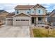 Charming two-story home featuring a two-car garage, well-maintained lawn, and beautiful curb appeal at 6065 Clover Ridge Cir, Castle Rock, CO 80104