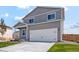 Two-story home showcasing a gray exterior, a white garage door, and a well-manicured front lawn at 7244 Arkansas St, Frederick, CO 80530
