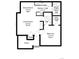 Floor plan of the house with the dimensions of each room at 1825 Kendall St # 107, Lakewood, CO 80214