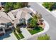 Aerial view of the lovely home, featuring a landscaped yard and attached garage at 10832 Montvale Cir, Highlands Ranch, CO 80130
