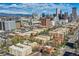 Stunning aerial view showcasing the property's location with expansive city skyline views at 960 N Sherman St # 3F, Denver, CO 80203