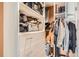 Organized closet with drawers, shelves, and hanging space for clothes and storage items at 960 N Sherman St # 3F, Denver, CO 80203