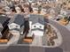 Aerial view of a residential neighborhood, showing homes, driveways, and landscaping at 11650 Park South Ln, Parker, CO 80138