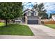 Charming two-story home with stone accents, well-manicured lawn, and two car garage at 19334 E Prentice Pl, Centennial, CO 80015