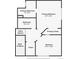 Detailed floorplan displaying layout of the primary bedroom, bathroom, closet, and stairs down at 113 Rockaway Ave, Castle Rock, CO 80104