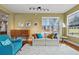 Comfortable living room with hardwood floors, bright windows, and a view of the neighborhood at 2949 Emporia Ct, Denver, CO 80238