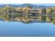Trees with yellow leaves reflecting in a lake with a mountain in the background at 2812 W Davies Dr, Littleton, CO 80120
