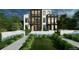Stunning modern home featuring a black and white exterior, large windows and a meticulously landscaped front yard at 203 Garfield St, Denver, CO 80206