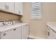 Bright laundry room with modern washer and dryer, and ample storage at 10487 Panther Trce, Lone Tree, CO 80124