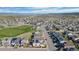 This aerial view shows the property's proximity to a school and sports field at 3917 Starry Night Loop, Castle Rock, CO 80109