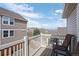 This home has a beautiful deck with a view of neighboring houses and the town beyond at 3917 Starry Night Loop, Castle Rock, CO 80109