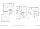 Detailed floor plans showing layout of basement, main floor and upper level bedrooms at 3917 Starry Night Loop, Castle Rock, CO 80109