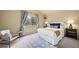 Inviting bedroom with a large window, plush rug, and a comfortable bed with decorative pillows at 7072 Palisade Dr, Highlands Ranch, CO 80130