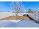 Fenced backyard with grass and tree at 10634 Park Mtn, Littleton, CO 80127