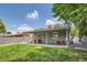 This backyard features a covered patio, a lush lawn, and privacy fencing, creating an ideal outdoor living space at 1309 Jamaica St, Aurora, CO 80010