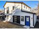 Modern two-story home with a charming blue door and garage at 3880 Sheridan Blvd, Denver, CO 80212
