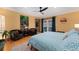 Bright main bedroom features a walkout balcony and spacious sitting area at 3313 Curtis St, Denver, CO 80205