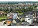 A high-angle shot of modern housing, complete with green spaces and beautiful neighborhood at 1376 Snowberry Ln, Louisville, CO 80027