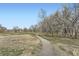 Scenic view of a natural path winding through a field with bare trees under a clear blue sky at 7822 S Kittredge Cir, Englewood, CO 80112