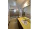 This bathroom features a vanity and shower with a window at 10064 W Lake Dr, Littleton, CO 80127