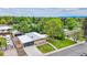 Aerial view showcasing a well-maintained home with a lush front yard and mature trees at 6068 S Clayton St, Centennial, CO 80121