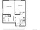 An open floor plan showing the layout of the home with a living room, kitchen, bedroom, dining area, and bathroom at 1050 N Lafayette St # 101, Denver, CO 80218