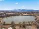 Scenic aerial view of the lake and the surrounding landscape with a beautiful mountainous horizon at 5102 Williams Fork Trl # 201, Boulder, CO 80301