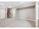 Expansive basement with carpet, recessed lighting, and easy access to stairs at 8846 Yates Dr, Westminster, CO 80031