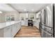 Modern kitchen with stainless steel appliances and white cabinetry, filled with natural light at 1179 Salem St, Aurora, CO 80011