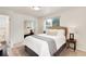 Relaxing bedroom showcasing a cozy bed, mirrored closet, and two windows for plenty of light at 2986 S Elm St, Denver, CO 80222