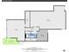 Floorplan detailing the home's layout with dimensions, including the garage, basement, and backyard patio at 6201 Rain Dance Trl, Littleton, CO 80125