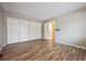 This bedroom offers generous closet space and vinyl floors for added convenience at 7995 E Mississippi Ave # 24, Denver, CO 80247