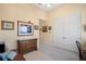 Cozy, private bedroom with closet space, neutral paint, and carpet flooring at 5455 Landmark Pl # 1116, Greenwood Village, CO 80111