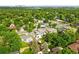 Scenic aerial shot of a neighborhood with modern homes, lush greenery, and city skyline at 2635 Pierce St, Wheat Ridge, CO 80214
