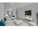 Comfortable living room with plush seating, modern decor, and open floor plan at 3520 W Conejos Pl # 14, Denver, CO 80204