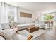 Bright, open living room with neutral tones, modern decor, and large sectional sofa at 14833 E Crestridge Dr, Centennial, CO 80015