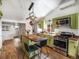 Bright kitchen featuring a wood island and stainless steel appliances at 3134 W Center Ave, Denver, CO 80219